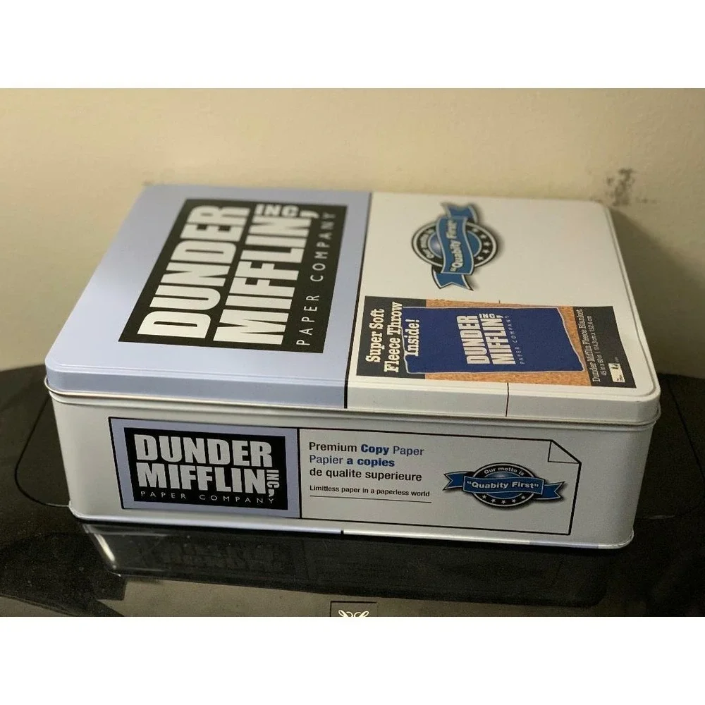 The Office Dunder Mifflin Throw Blanket In Collectible Tin Exclusive Brand New